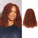 Toyotress Yanky Twist Crochet Hair - 14 Inch 8 Packs (30 Strands/Pcs) Fluffy Spring Mini Twist Passion Twist, Orange Pre-Looped Crochet Braids Braiding Hair (14 Inch, 350#-8P)