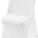 VEVOR Stretch Spandex Folding Chair Covers, Universal Fitted Chair Cover, Removable Washable Protective Slipcovers, for Wedding, Holiday, Banquet, Party, Celebration, Dining (100PCS White)