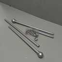 2 Pack Silver Curtain Rods for windows 32 to 48 inch, 5/8 inch Splicing Heavy Duty Metal Curtain Rod Set with Brackets