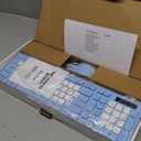 Wireless Keyboard and Mouse Combo, Full-Sized Wireless Keyboard and Adjustable DPI Mouse, 2.4GHz USB Receiver, Silent Keyboard and Mouse for PC, Windows, MAC, Desktop, Laptop(Sky Blue-B)