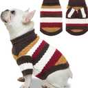 Dog Sweater, Pet Cable Knitted Turtleneck Sweater for Small Medium Dogs Boy Girl, Winter Dog Pullover Sweater with Legs, Classic Comfy Thick Outdoor Pet Clothes(Brown, Medium)