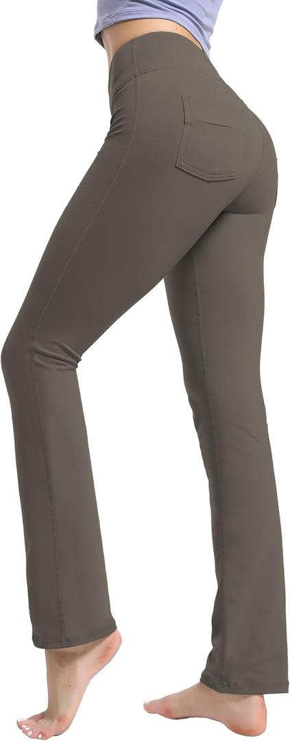 BUBBLELIME 29"/31"/33"/35"/37" Women's High Waist Straight Leg Yoga Pants Tummy Control Workout Pants with Pockets Small