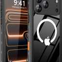 for iPhone 17 Pro Case: Waterproof Phone Case Shockproof Dustproof with Built-in Screen Protector Compatible with Magsafe, Full Body Protection Cover for Apple 17 Pro 6.3" (Black)