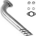 JMCHstore Header Exhuast Pipe Kit For Coleman CT200U BT200X KT196, Predator 212 Baja MB200 Doodlebug Mini Bike, Axis M200 212CC, Hisun 196cc Monster mega moto Engine, Go Kart (Silver)