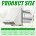 Shimeyao 6 Inch Wall Vent Cover - Hooded Dryer Vent Cover Outside with Damper and Screen White Wall Cap for Exterior Kitchen Range Hood Ventilation Dryer HVAC Duct Air Exhaust