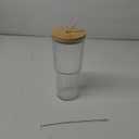 32oz Ribbed Glassware Large Cup, Glass Cups With Lids And Straws, Iced Coffee Cups With Lids, Glasses Drinking Set, Cute Cups, Boba Cup, With Straw Brush, Ideal Gift