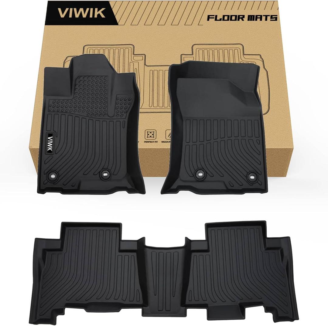 VIWIK Floor Mats Fit for Toyota 4 Runner 2013-2024 / for Lexus GX460 2014-2023, TPE Rubber Car Mats All Weather Custom Floor Liners for 4Runner 2013-2024 1st and 2nd Row Non-Slip Odorless