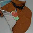 Kuoser Dog Coat Warm Fleece Lining Turtleneck Dog Jacket with Harness Built-in, Adjustable Windproof Cold Weather Coats with Quick Release Buckle Pet Winter Snowsuit for Small Dogs, Khaki S (Small (Chest Girth: 17.3"))