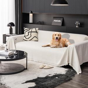 100% Waterproof Sofa Covers for Pets Washable Couch Covers Dogs Cats Sofa SlipCover for 3-4 Cushion Couches Sectional Couches Furniture Protector Covers for Living Room (71" x 134", Beige)