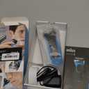 Braun Electric Series 3 Razor with Precision Trimmer, Rechargeable, Wet & Dry Foil Shaver for Men, Blue/Black, 4 Piece