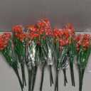 20 Bundles Artificial Fall Flowers for Outdoors Fall Thanksgiving Decorations-UV Resistant Fake Mums Faux Plants Plastic Flowers Greenery Home Porch Gardens Fireplace Patio Autumn Decor(Orange Red)