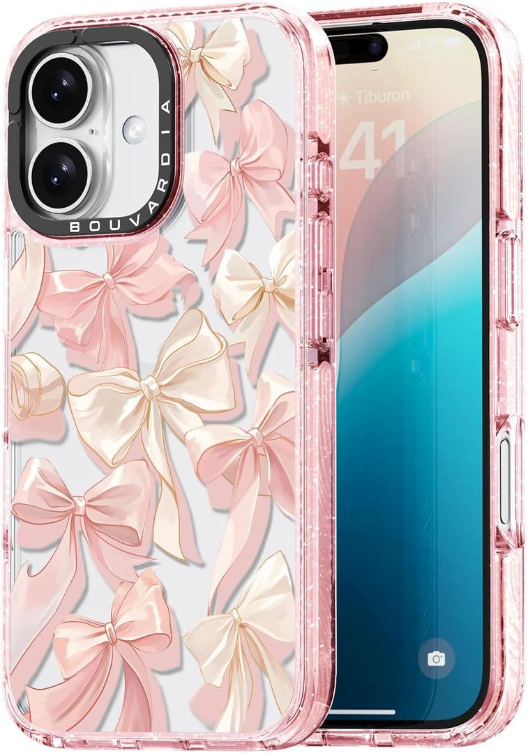 Bouvardia Designer Phone Case for iPhone 16 - Cute Girly Design for Women - Protective & Aesthetic - Bows