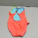 ARENA Feel Girls' Youth Light Drop Back Solid Swimsuit Waterfeel Fabric Comfortable One Piece Suit Pool or Beach (14 Years, Fluo Red/Blue China/Soft Green)