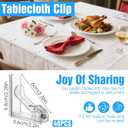 48pcs Tablecloth Clips Table Cloth Clips Picnic Clear Plastic Clip-Clamp Holder Table Tablecloth Clip Bulk for Outdoor,Wedding Picnic Tables Camping tablecloths Party Essentials