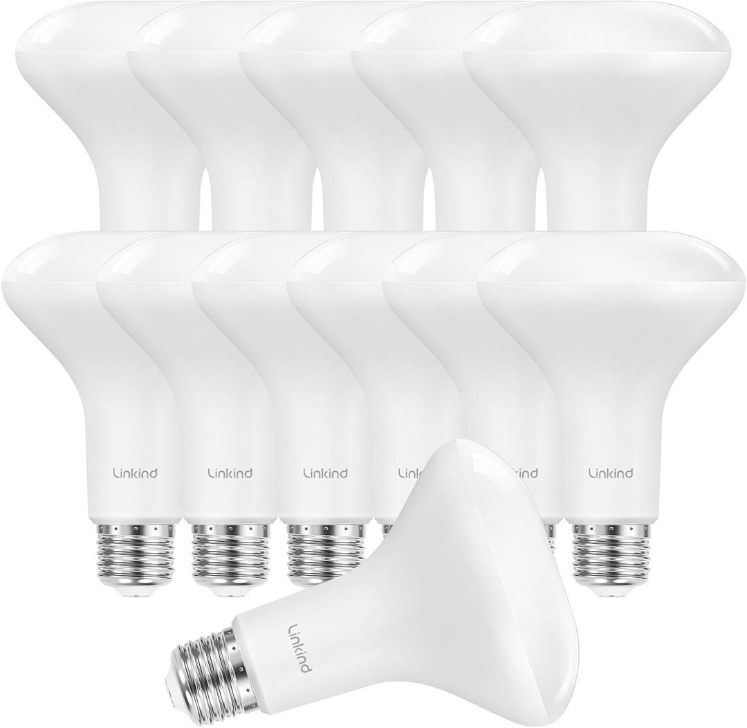Linkind BR30 LED Flood Light Bulbs Indoor, 65W Equivalent Dimmable LED Recessed Bulbs, 10W 850 Lumens, 2700K Soft White E26 Base, Recessed Can Light Bulb for Bedroom Dining Room Bathroom, 12 Packs
