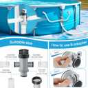 Saillong Dual Split Hose Plunger Valve Pool Part & 2 Hose Conversion Adapter B Kit Compatible with Intex Pool, Shut Off Valve with 1.25" to 1.5" Hose Adapter for Above Ground Pool and Pool Pump