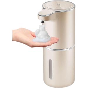 Automatic Foaming Soap Dispenser,4-Level Adjustable Foam, Wall Mount,USB Rechargeable,12.8oz/ 380ml,Touchless Hand & Dish Soap Dispenser for Bathroom, Kitchen,Hotel, Restaurant (Champagne Gold)