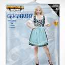 Spooktacular Creations Dirndl Dresses Women Oktoberfest Costume, Bavarian German Outfits for Halloween Parties Beer Carnival (X-Large, Blue)