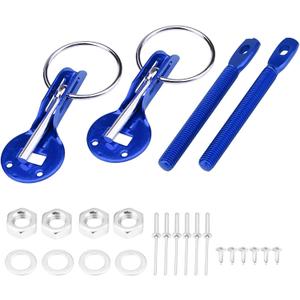 Aynefy Hood Pin Lock,Bonnet Pins Ood Pins Kit , For Carquick Release Hood Bonnet Pins Universal Bonnet Hood Pin Pins Lock Latch Kit Bonnet Hood Pins Lock Latch Kit For Racing Sport Car(Blue)