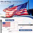 Anovo Flag Pole for Outside House - Stainless Steel 5 FT Flag Poles Kit with1 Inch Metal 360 Rotating Rustproof Flag Pole Rings for Outside House Porch 3x5 Flag Without Holder (5 FT-Black)
