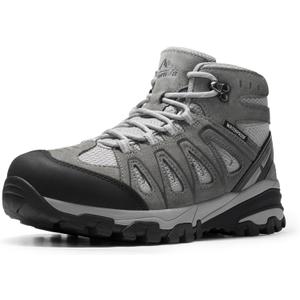 NORTIV 8 Women's Waterproof Hiking Boots Outdoor Trekking Camping Trail Hiking Boot (6, Light Grey)