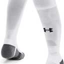 Under Armour Unisex Magnetico Over the Calf Socks (Medium, (100) White / Pitch Gray / Black)