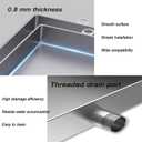 Portable Air Conditioner Drip Tray Condensate Drain Pan, 304 Stainless Steel Away Tray with Hose, Universal Window Ac Drain Pan Kit HVAC for Split Air Conditioner (14.5x31.5 in)