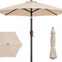 7.5ft Patio Umbrella, Outdoor Table Market Umbrella with Smooth Crank Lift, 6 Windproof Fiberglass Ribs, UPF50+ UV Protection for Deck, Pool, Garden and Backyard
