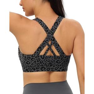 RUNNING GIRL Sports Bras for Women,Padded Strappy Sports Bras Criss-Cross Back Medium Support Sports Bras with Removable Cups, XL