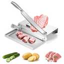 DRINTON Meat Bone Cutter, Manual Meat Slicer Bone Cutting Knife with Food-grade Stainless Steel Blade and Food Catch Tray, Beef Jerky Chicken Bone Cleaver for Home and Commercial Cooking, 15.5 Inches