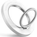 Lamicall Magnetic Phone Grip for MagSafe Accessories - 2025 [Upgraded Strong Magnet] Finger Ring Holder, 1s Snap Stand, Mag Safe Kickstand Accessories for iPhone 16 Pro Max, Androids (Pure White)