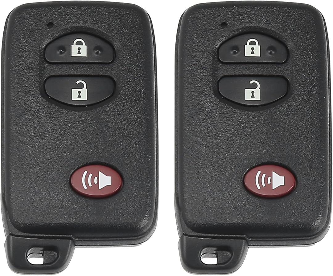 X AUTOHAUX 2pcs Car Key Fob Shell 3 Button Remote Control Key Case Shell Keyless Entry Housing Replacement for Toyota 4Runner Venza Prius Land Cruiser 2008-2018 HYQ14AAB
