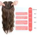 Hair Toppers for Women Thinning Hairs 24 Inch Long Layered Topper Curly Synthetic Wiglets Pieces Hand-Tied Hairline Synthetic Clip on Hair Topper for Women Dark Brown Mix Golden Brown