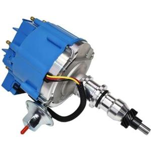 A-Team Performance Complete HEI Distributor - Ignition Module - Straight 6 Cylinder 240 and 300 (65K Coil, One Wire Installation, Blue Cap) - Compatible with Ford F100, F150, F250, E100, E150