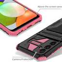 for Samsung Galaxy A14 5G Wallet Case with Credit Card Holder Stand Kickstand Slim Rugged Shockproof Heavy Duty Defender Armor Military Grade Protective Phone Case - Pink