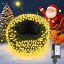 Extra Long 132FT Christmas Decorative Mini Lights, 400 LED Green Wire Fairy Starry String Lights Plug in, Timer & Memory & 8 Modes, for Indoor Outdoor Xmas Tree Wedding Party Decoration,Warm White