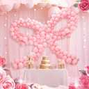 Hungdao 300 Pcs Pink Giant Bow Party Decorations Jumbo Bow Balloon Arch Kit Large Baby Shower Decoration for Girls Birthday Wedding Coquette Bridal Bachelorette Party Decor(10 In)