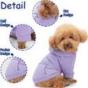 Winter Dog Hoodie with Pockets - Solid Color Polycotton Sweatshirt for Small, Medium, and Large Dogs - Soft, Warm, Cozy Pet Clothing for Cold Weather - Ideal for Outdoor Walks.Purple-XL