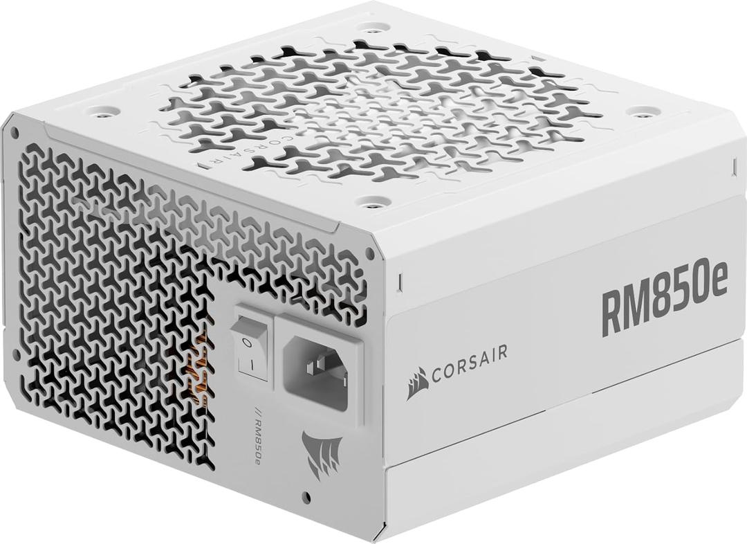 CORSAIR RM850e ATX 3.1 PCIe 5.1 Ready Fully Modular 850W Power Supply  12V-2x6 Cable Included, Cybenetics Gold Efficiency, 105C-Rated Capacitors, Modern Standby Mode  White