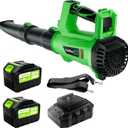 Electric Leaf Blower Cordless, 540CFM/170MPH Battery Powered Leaf Blower with 2x6.0Ah Battery & Charger - Lightweight Cordless Leaf Blowers for Lawn Care, Patio Cleaning, Leaves & Dust Removal
