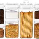 Felli Flip Tite Food Storage Container with Scoop & Lid 5" LARGE Airtight Ring Top, Acrylic Canister for Sugar Flour Baking Powder Rice Pasta, Kitchen Organizer Christmas Gift Set (10pk, Variety)