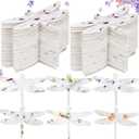 50 Pcs Handmade Seed Paper Plantable Wildflower Seed Paper Recycled Flower Petals Tags Wedding Favors for Guests Craft Gifts Cards for Envelope Birthday Party, 5 Styles (Dragonfly Shape)