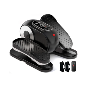 Under Desk Elliptical Machine, Leg Exerciser as Seen on TV While Sitting for Senior with Remote Control, Portable & Quiet Pedal Exerciser with 12 Adjustable Speed, Black