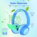 iClever BTH22 Kids Bluetooth Headphones, 60H Play Time, USB C Fast Charging, Bluetooth 5.4, AUX Cord, Safe Volume 74/85 dBA, Toddler Headphones for iPad/Tablet/Travel/School, Blue