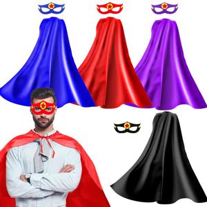 iROLEWIN Superhero Capes for Adults Masks 4 Pack Group Super-Hero Costumes as Women Men Dress-Up Family Party Christmas Gifts (Red Blue Purple Black)