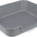 1 Pack Extra Large Dog Litter Box Pan Tray (ABS Material), Low Entry Jumbo Senior Litter Boxes for Multiple Kitten Big Cats, Pet Safe Indoor Dog Potty (Dark Gray, 24" L x 20" W)