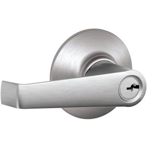 SCHLAGE F51A ELA 626 Elan Lever Keyed Entry Lock, Satin Chrome