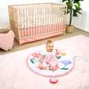 The Peanutshell Nursery Bundle: Crib Sheet & Floral Baby Tummy Time Mat & Nursery Decor & Plush Rabbit Security Blanket Play Toy