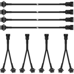 4PCS 40 inch 4Pin Extension Cords and 4PCS 2-Way Splitters for LED Motorcycle ATV Trikes Golf Car Light Multi-Color Neon Strip Trucks Rock Lights