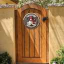 Christmas Wreath Wooden Merry Christmas Snowman Front Door Sign Xmas Holiday Outside Porch Decor with Retro Snow Scenery Design Winter Farmhouse Rustic Wooden Wreath Indoor Wall Hanging Decoration (Christmas Styl 13)
